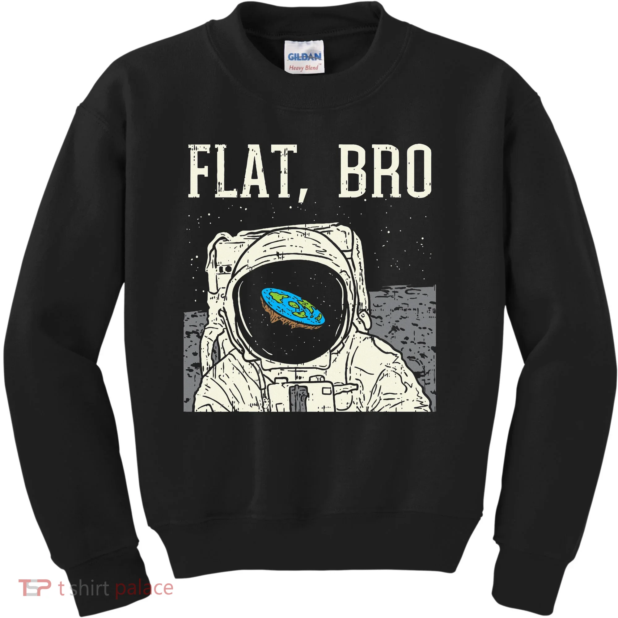 Flat Bro Astronaut Space Funny Earth Conspiracy Theory Gift Kids Sweatshirt