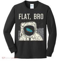 Flat Bro Astronaut Space Funny Earth Conspiracy Theory Gift Kids Long Sleeve Shirt thumb 0