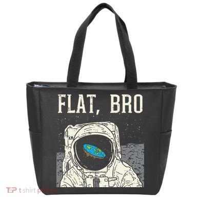 Flat Bro Astronaut Space Funny Earth Conspiracy Theory Gift Tote Bag