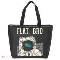 Flat Bro Astronaut Space Funny Earth Conspiracy Theory Gift Tote Bag thumb 0