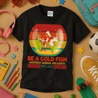 Funny Be A Gold Fish Happiest Animal On Earth Ted Lasso Kids T-Shirt thumb 3