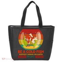 Funny Be A Gold Fish Happiest Animal On Earth Ted Lasso Tote Bag thumb 0