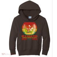 Funny Be A Gold Fish Happiest Animal On Earth Ted Lasso Kids Hoodie thumb 0