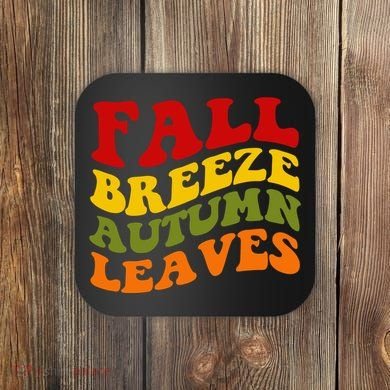 Fall Breeze Autumn Leaves Retro Coaster