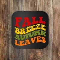 Fall Breeze Autumn Leaves Retro Coaster thumb 0