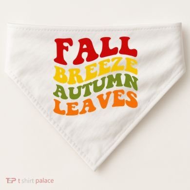 Fall Breeze Autumn Leaves Retro USA-Made Doggie Bandana