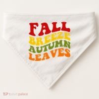 Fall Breeze Autumn Leaves Retro USA-Made Doggie Bandana thumb 0