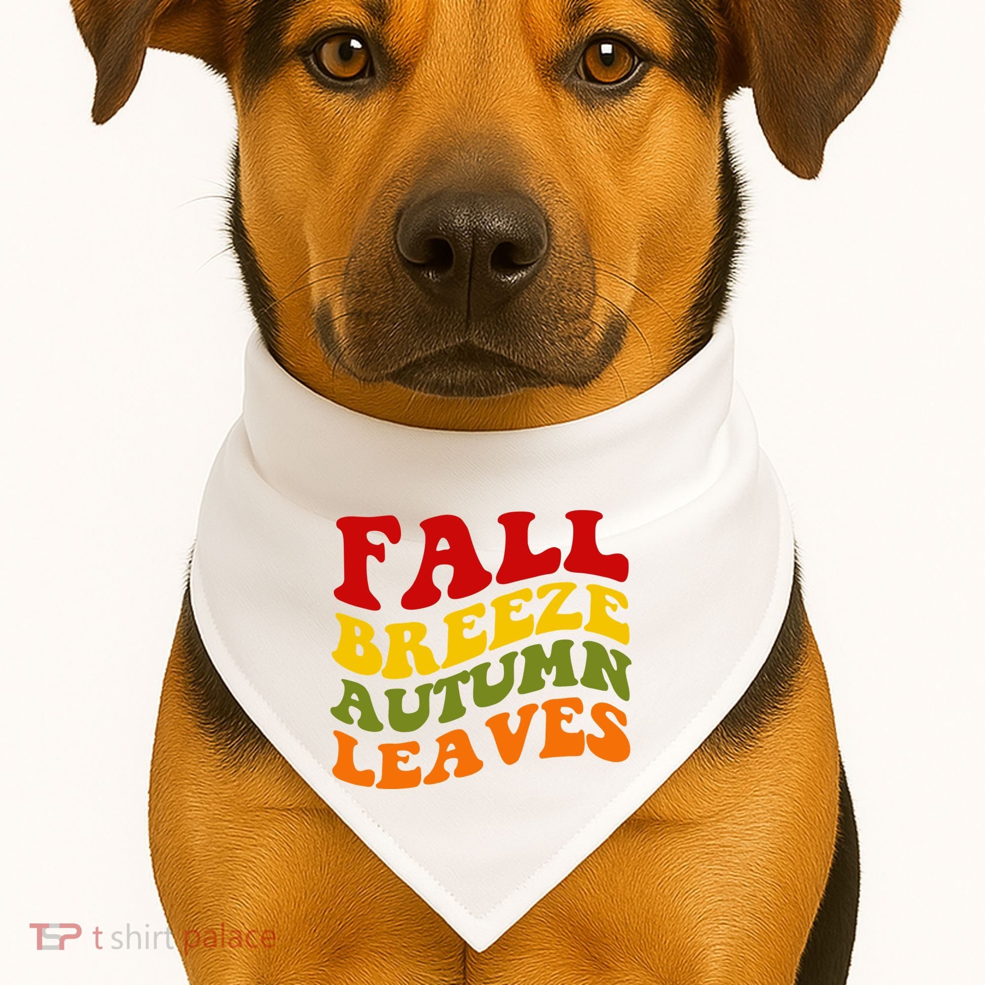 Fall Breeze Autumn Leaves Retro USA-Made Doggie Bandana