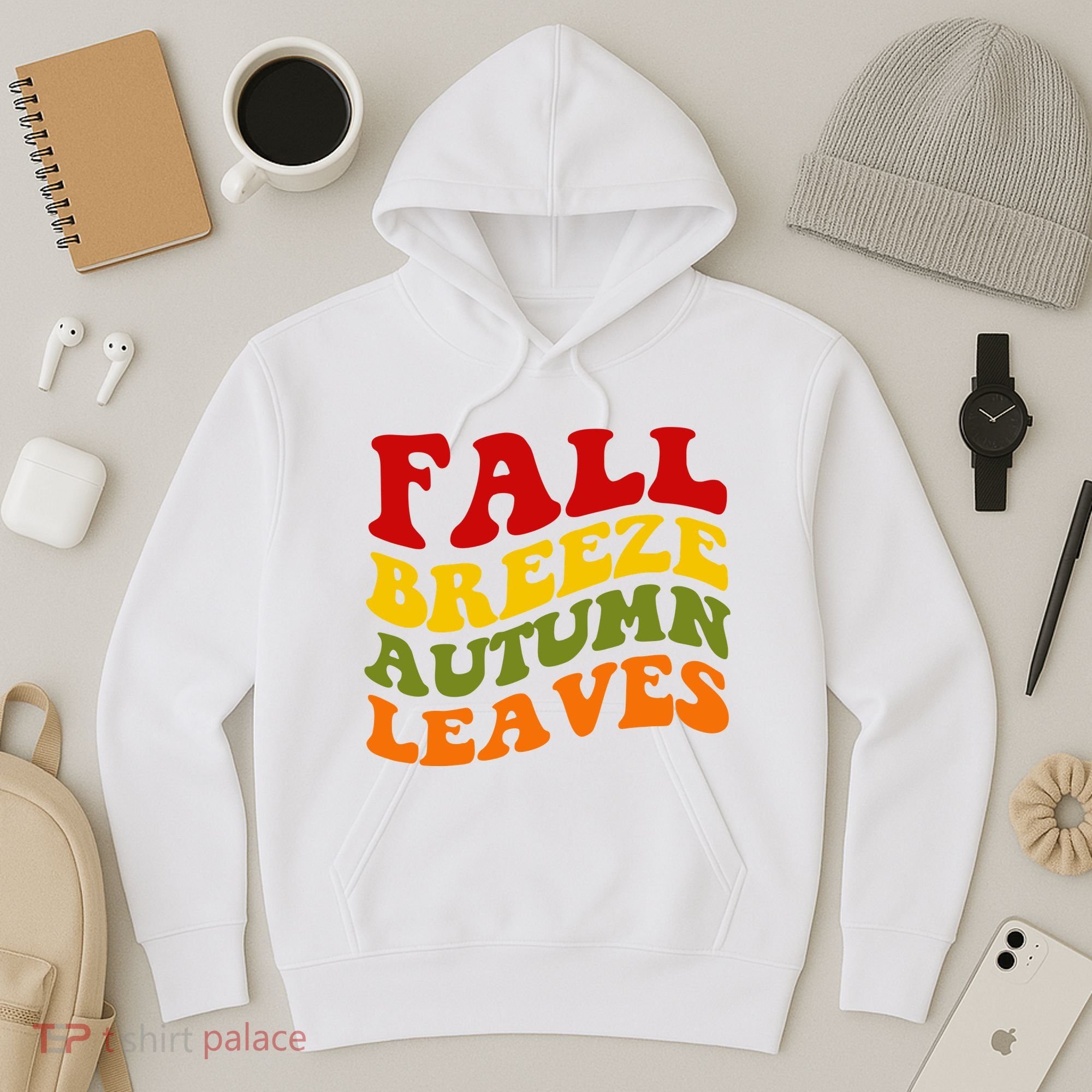 Fall Breeze Autumn Leaves Retro Hoodie