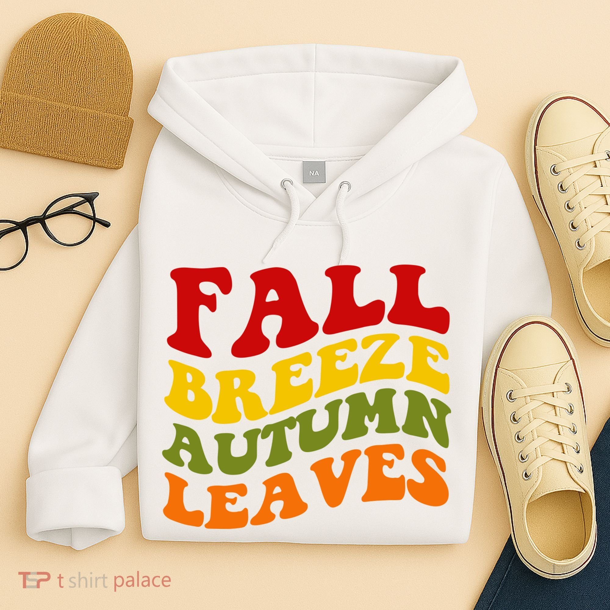 Fall Breeze Autumn Leaves Retro Hoodie