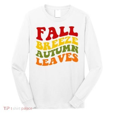 Fall Breeze Autumn Leaves Retro Long Sleeve Shirt