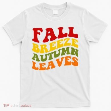 Fall Breeze Autumn Leaves Retro T-Shirt