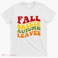 Fall Breeze Autumn Leaves Retro T-Shirt thumb 0