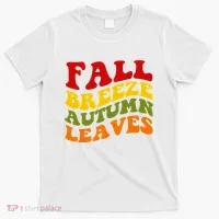Fall Breeze Autumn Leaves Retro T-Shirt thumb 0