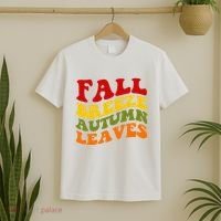 Fall Breeze Autumn Leaves Retro T-Shirt thumb 2