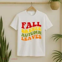 Fall Breeze Autumn Leaves Retro T-Shirt thumb 2