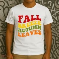 Fall Breeze Autumn Leaves Retro T-Shirt thumb 3