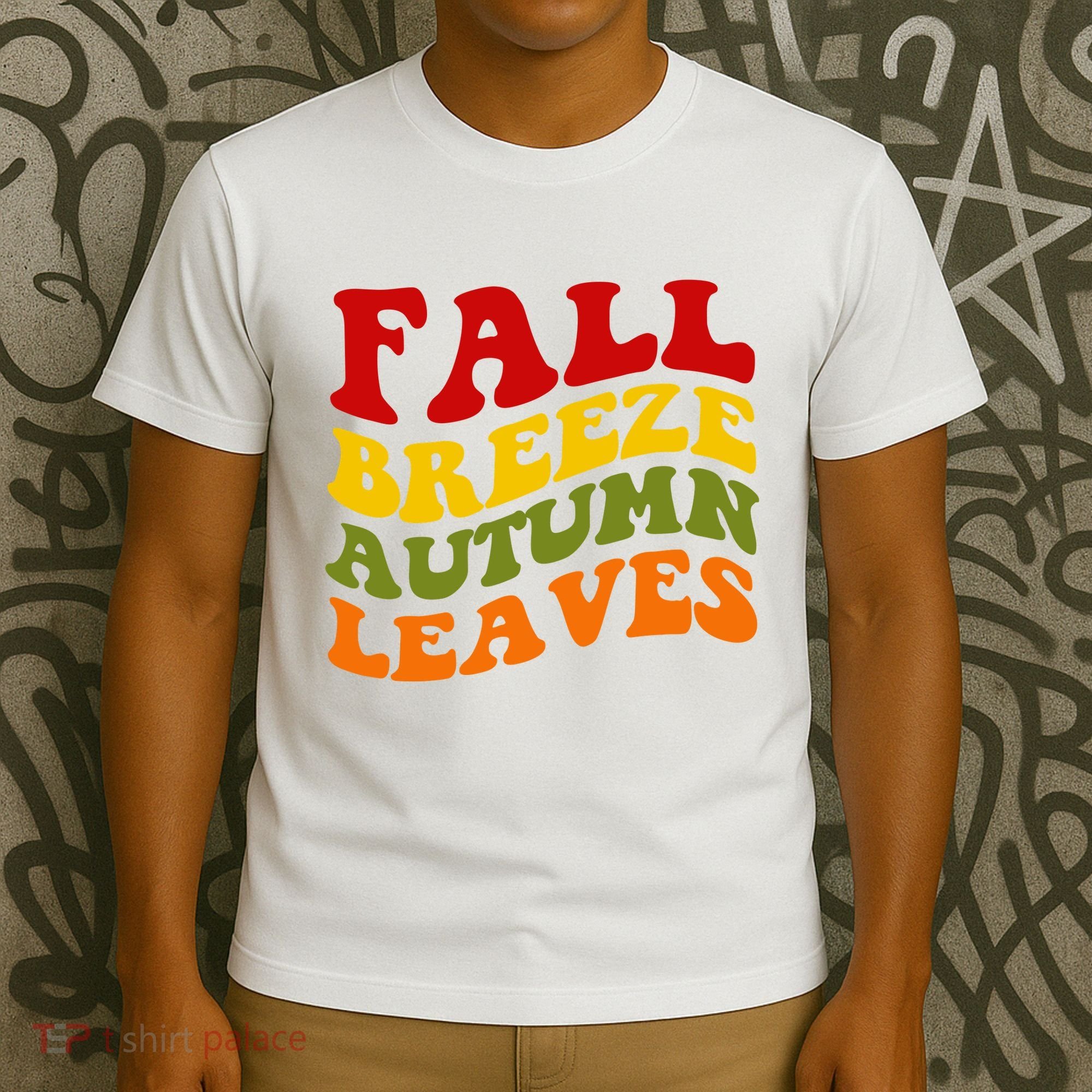 Fall Breeze Autumn Leaves Retro T-Shirt