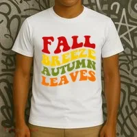 Fall Breeze Autumn Leaves Retro T-Shirt thumb 3