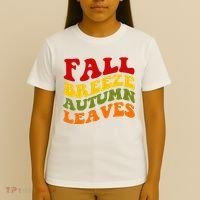 Fall Breeze Autumn Leaves Retro T-Shirt thumb 4
