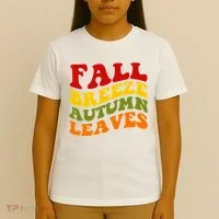 Fall Breeze Autumn Leaves Retro T-Shirt thumb 4