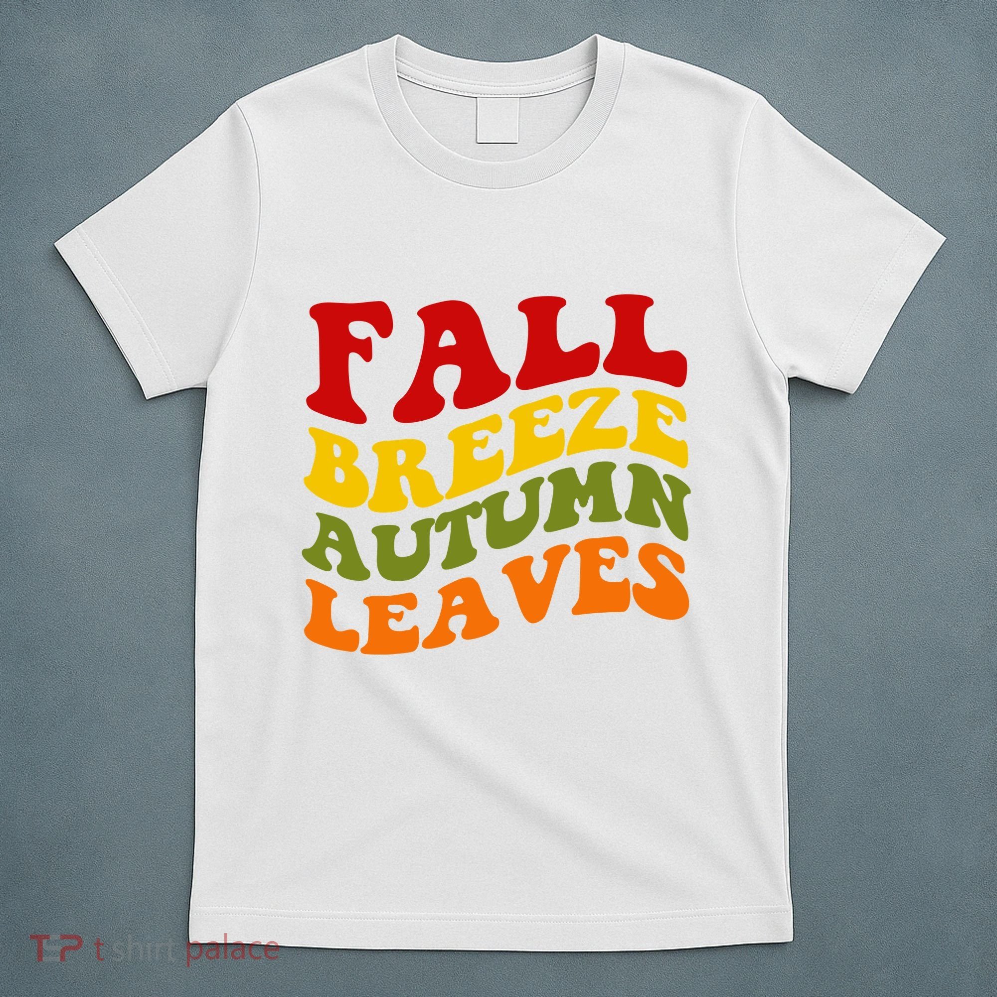 Fall Breeze Autumn Leaves Retro T-Shirt