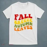 Fall Breeze Autumn Leaves Retro T-Shirt thumb 5