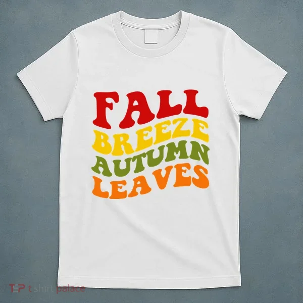 Fall Breeze Autumn Leaves Retro T-Shirt