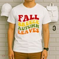 Fall Breeze Autumn Leaves Retro T-Shirt thumb 6