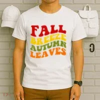 Fall Breeze Autumn Leaves Retro T-Shirt thumb 6