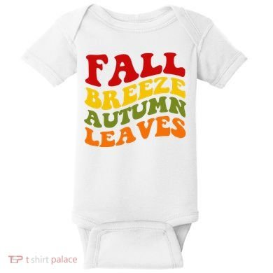 Fall Breeze Autumn Leaves Retro Baby Bodysuit