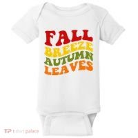 Fall Breeze Autumn Leaves Retro Baby Bodysuit thumb 0