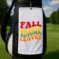 Fall Breeze Autumn Leaves Retro Golf Towel thumb 2