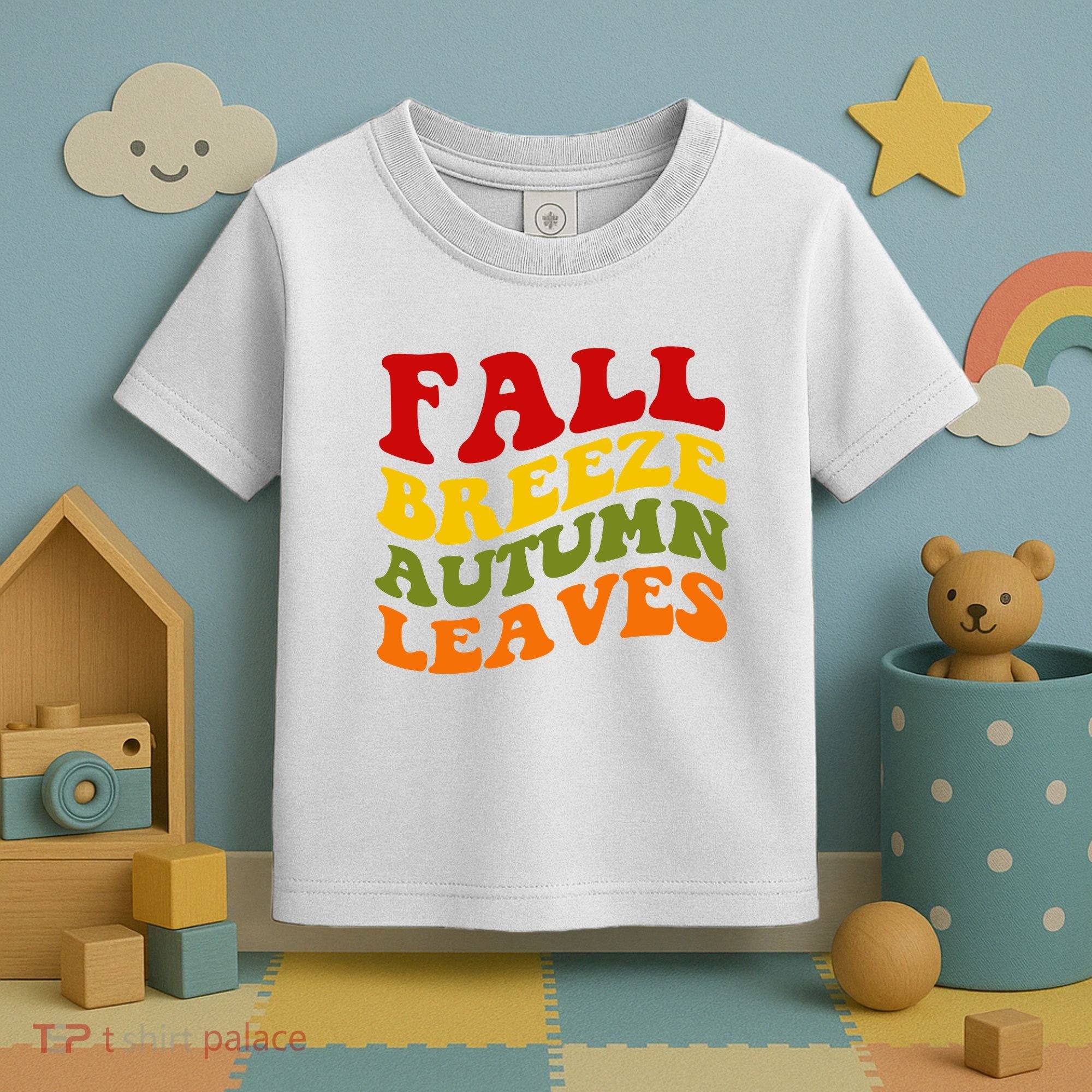 Fall Breeze Autumn Leaves Retro Toddler T-Shirt