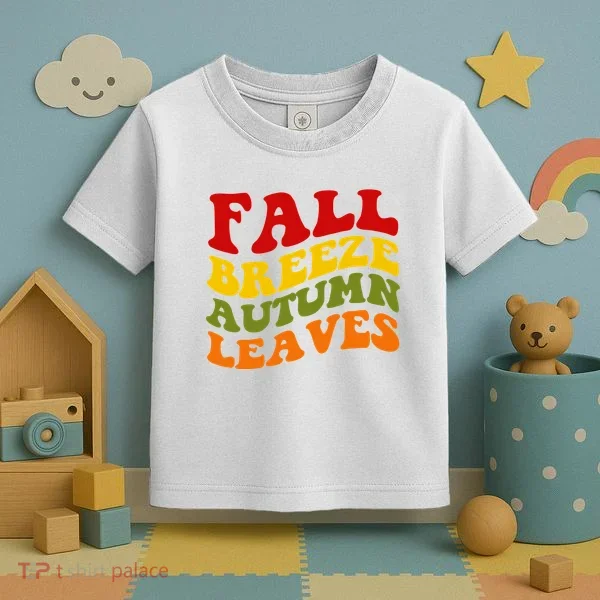 Fall Breeze Autumn Leaves Retro Toddler T-Shirt