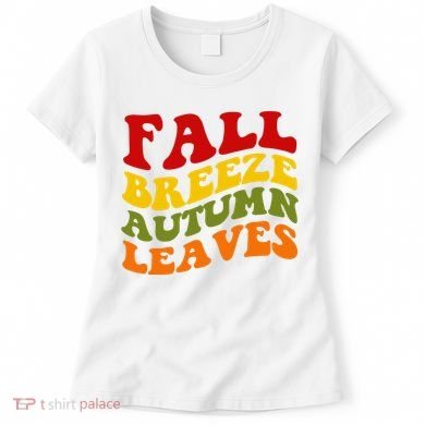 Fall Breeze Autumn Leaves Retro Women's T-Shirt