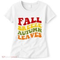 Fall Breeze Autumn Leaves Retro Women's T-Shirt thumb 0