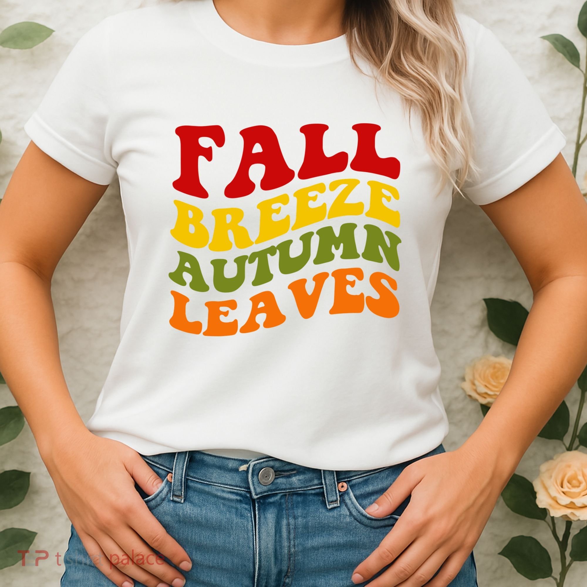 Fall Breeze Autumn Leaves Retro Women's T-Shirt