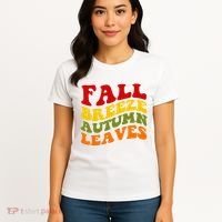Fall Breeze Autumn Leaves Retro Women's T-Shirt thumb 4