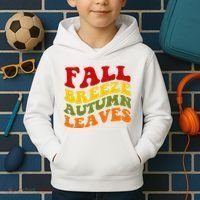 Fall Breeze Autumn Leaves Retro Kids Hoodie thumb 2