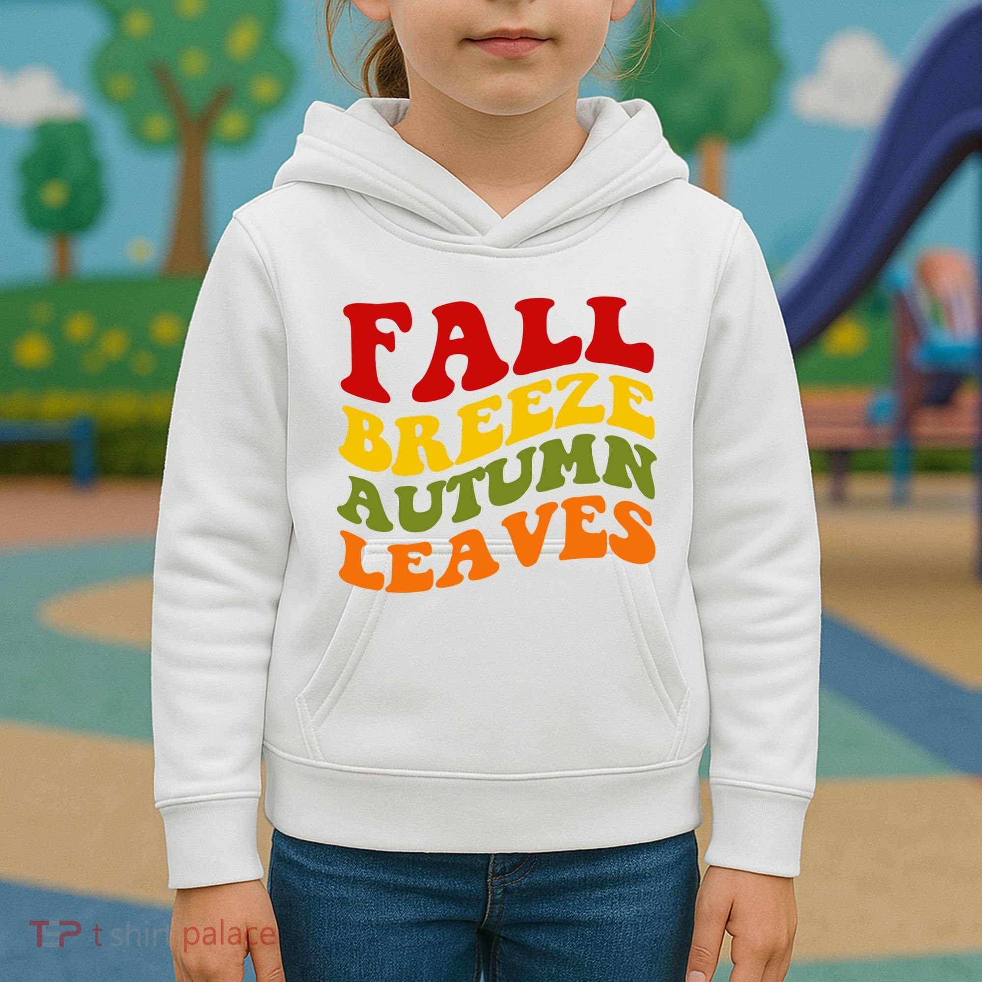 Fall Breeze Autumn Leaves Retro Kids Hoodie