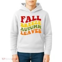 Fall Breeze Autumn Leaves Retro Kids Hoodie thumb 4