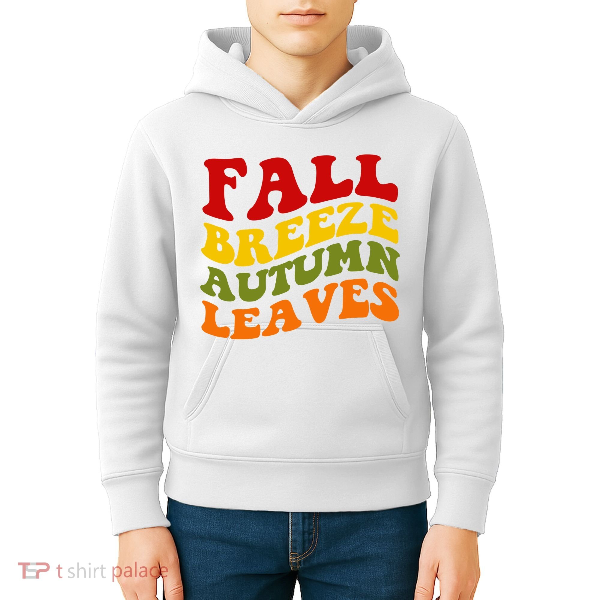 Fall Breeze Autumn Leaves Retro Kids Hoodie