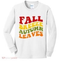 Fall Breeze Autumn Leaves Retro Kids Long Sleeve Shirt thumb 0