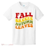 Fall Breeze Autumn Leaves Retro Kids T-Shirt thumb 0