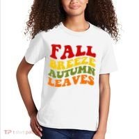 Fall Breeze Autumn Leaves Retro Kids T-Shirt thumb 2