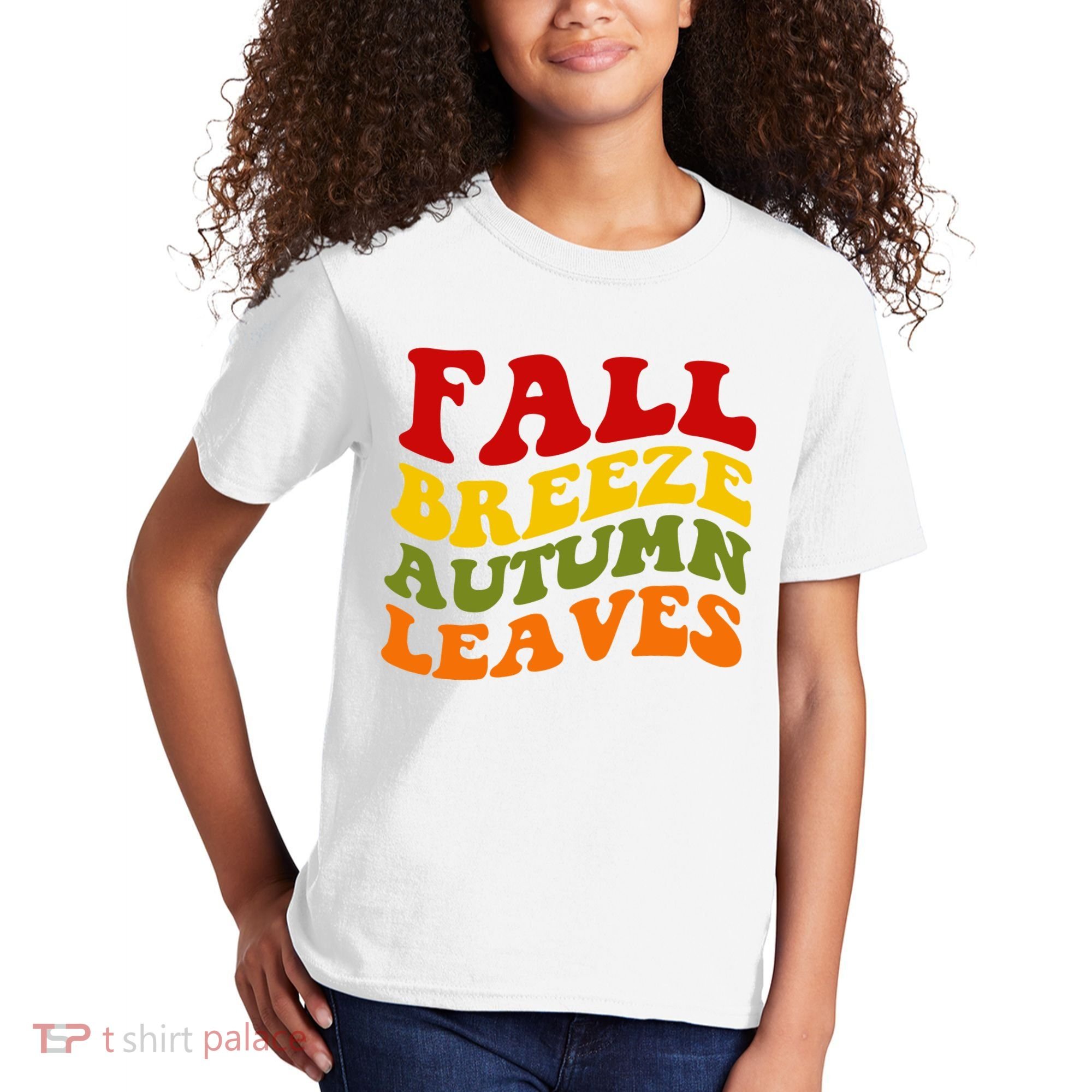 Fall Breeze Autumn Leaves Retro Kids T-Shirt
