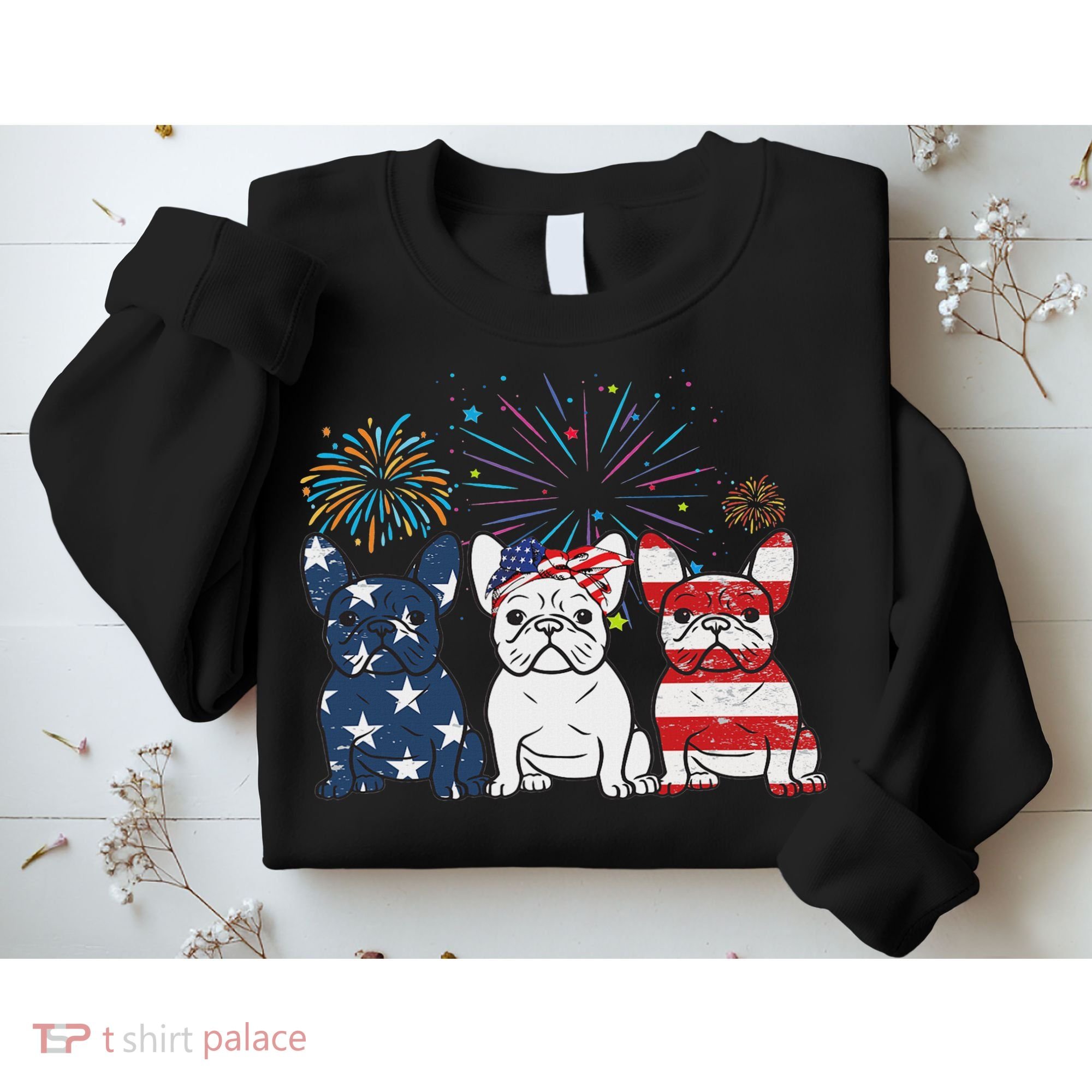 French Bulldog American Flag 4th Of July Independence Day Sweatshirt