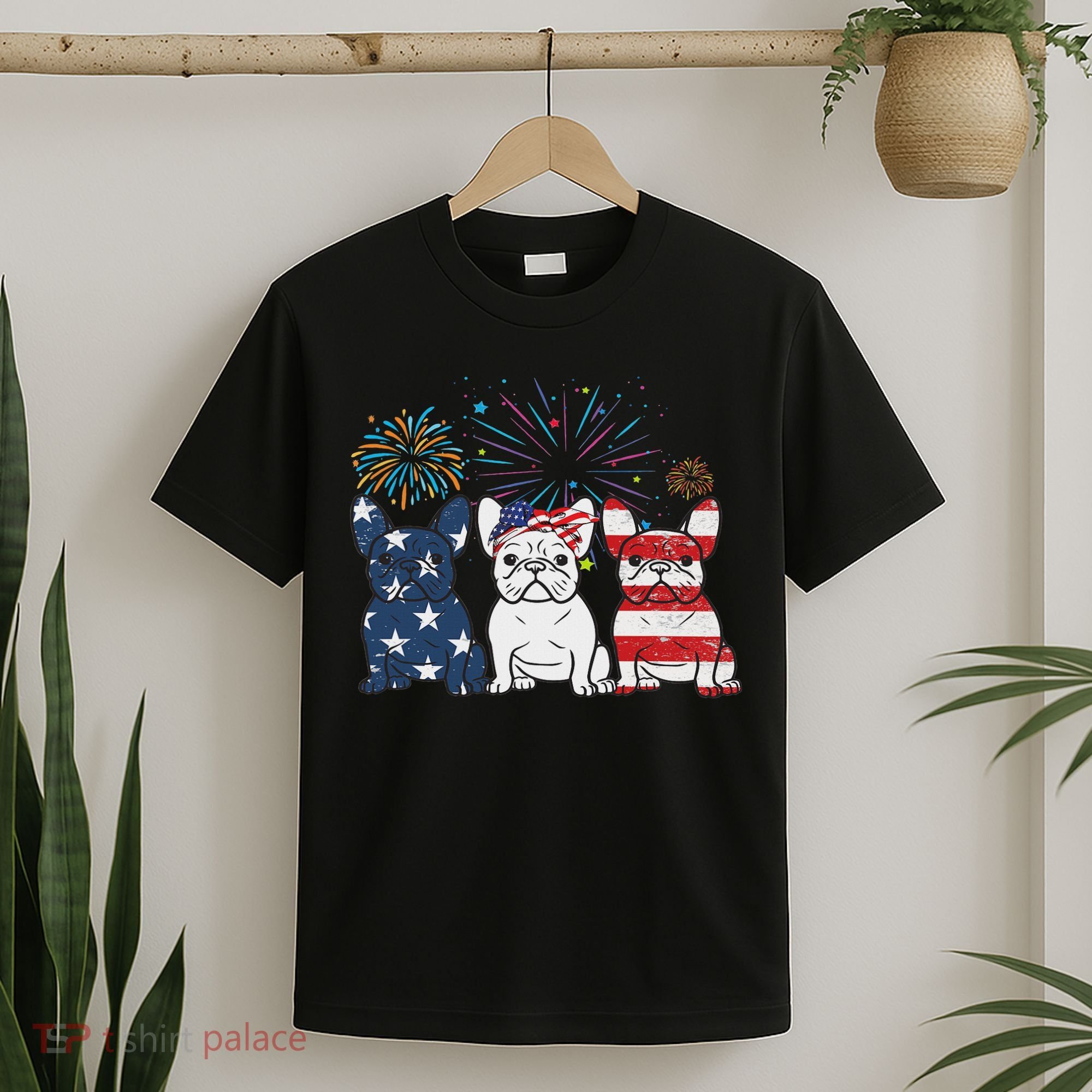 French Bulldog American Flag 4th Of July Independence Day T-Shirt