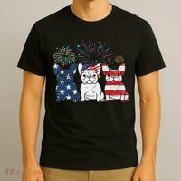 French Bulldog American Flag 4th Of July Independence Day T-Shirt thumb 3